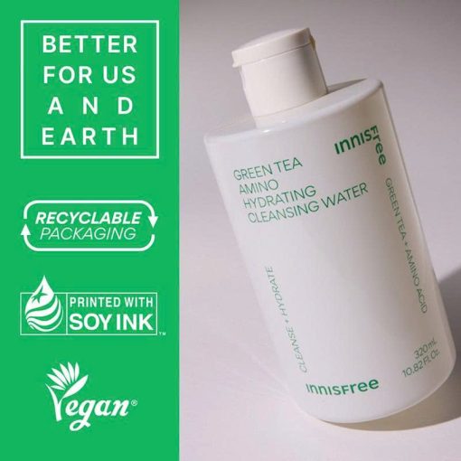 Tẩy trang cho da dầu mụn Innisfree Green Tea Cleansing Water - Hình ảnh 3