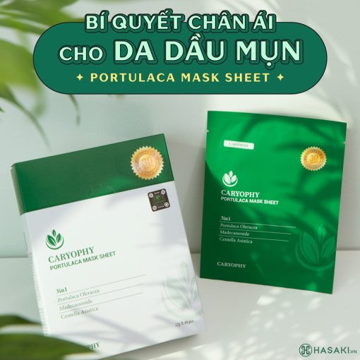 Mặt Nạ Caryophy Làm Giảm Mụn, Thâm & Dưỡng Ẩm Da 22g Portulaca Mask Sheet 3in1 - Hình ảnh 3