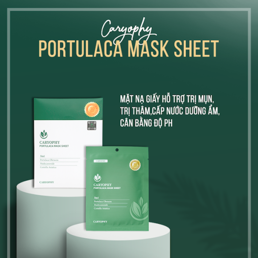 Mặt Nạ Caryophy Làm Giảm Mụn, Thâm & Dưỡng Ẩm Da 22g Portulaca Mask Sheet 3in1 - Hình ảnh 4