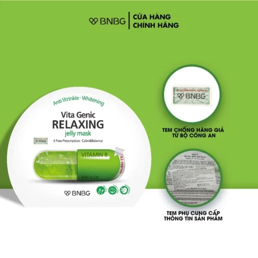 10 Mặt Nạ BNBG Vitamin B Phục Hồi Da 30ml (Mới) Vita Genic Relaxing Jelly Mask - Hình ảnh 2