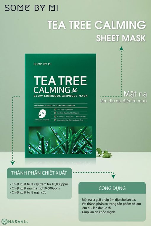 Mặt Nạ Some By Mi Tràm Trà Làm Dịu Da, Giảm Mụn 25g Tea Tree Calming Glow Luminous Ampoule Mask
